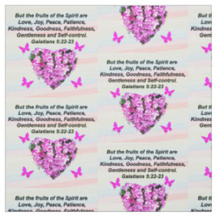PINK WILDFLOWER GALATIANS FRUITS OF THE SPIRIT FABRIC