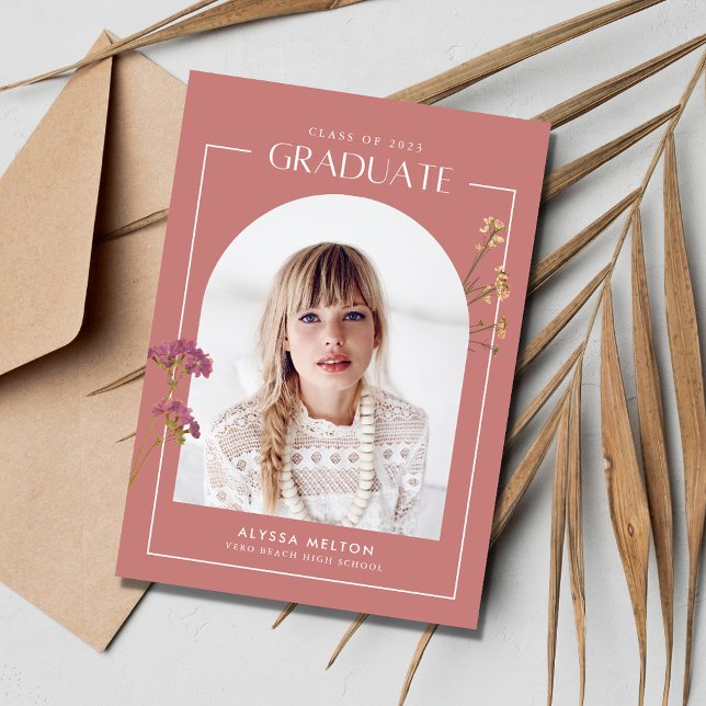 Pink Wildflower Girls High School Graduation (Creator Uploaded)