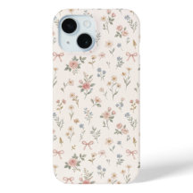 Pink Wildflower Rose Bow Pattern Phone Case