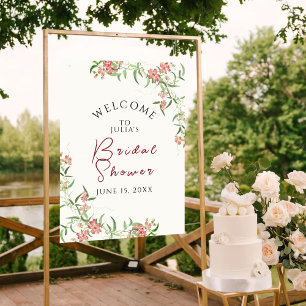 Pink Wildflower Rose Spring Garland Wedding Poster