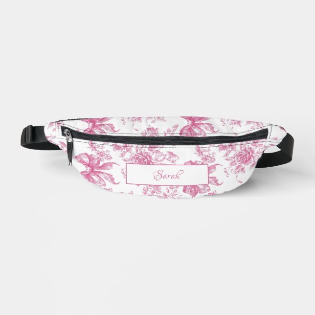 Pink Wildflower Tea Bridal Shower Bum Bags (Front)