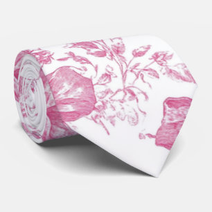 Pink Wildflower Tea Bridal Shower Tie