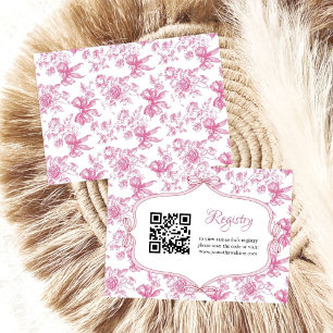 Pink Wildflower Tea Party Bridal Shower registry Enclosure Card