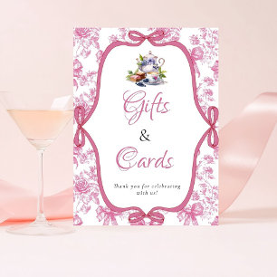 Pink Wildflower Tea  Party Gifts & Card Sign