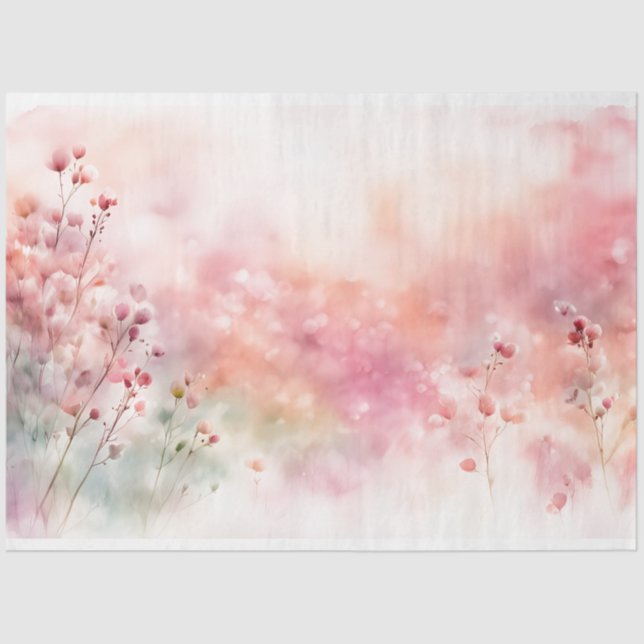 Pink Wildflower Tissue Paper (Front)