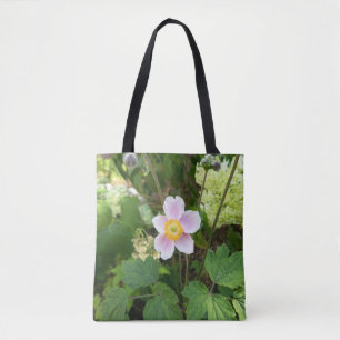 Pink Wildflower Tote Bag Botanical Floral Reusab