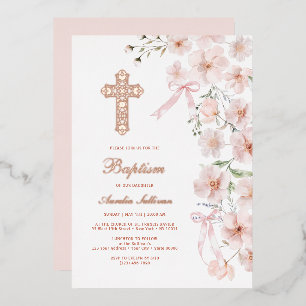 Pink Wildflowers and Bows Arch Baptism