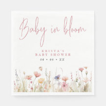 Pink Wildflowers Baby In Bloom Baby Shower