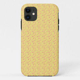 Pink Wildflowers on Yellow iPhone 11 Case