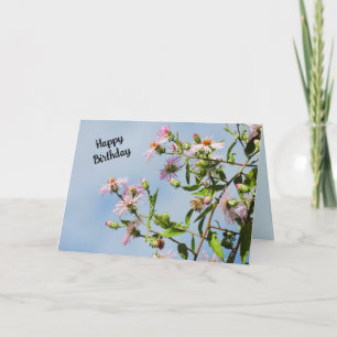 Pink Wildflowers Personalise This Birthday Card