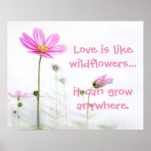 Pink Wildflowers Poster