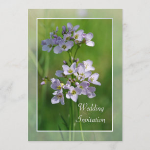 Pink wildflowers wedding invitation