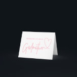 Pink Will You Be My Godmother Proposal Gift Card<br><div class="desc">These beautiful modern god parent proposal cards are an elegant way to ask your favourite friend or family member to watch over your beautiful baby on their journey through life.</div>