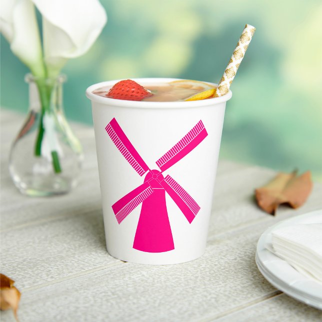 Pink Windmill Paper Cups (Creator Uploaded)