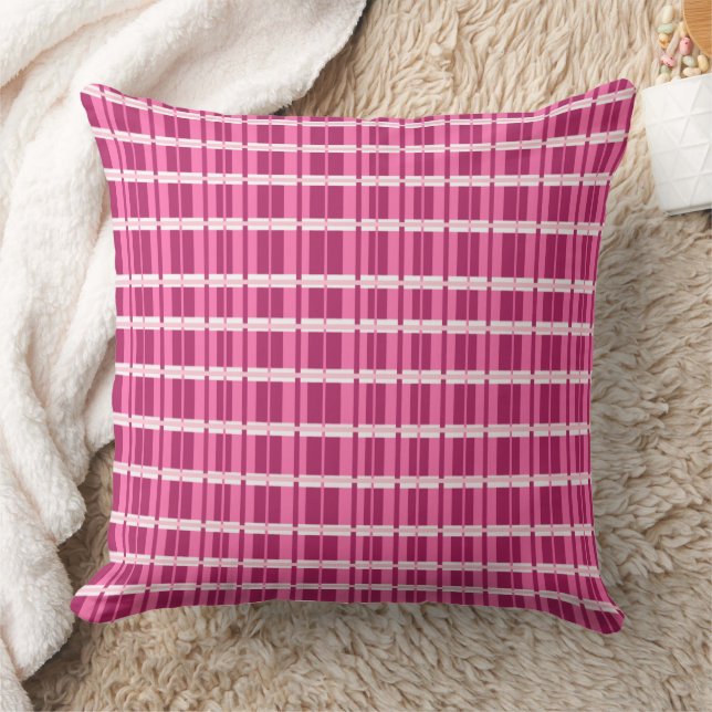 Pink Window Pane Contemporary Print Cushion (Blanket)