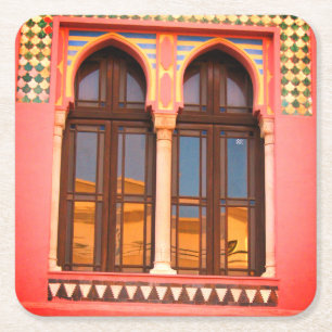 Pink Windows Photo Custom Coasters