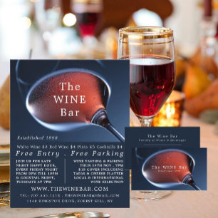 Pink Wine Glass, Wine Bar/Winery Advertising Flyer