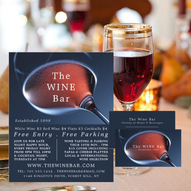 Pink Wine Glass, Wine Bar/Winery Advertising Flyer (Creator Uploaded)