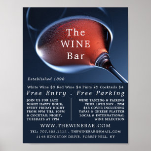 Pink Wine Glass, Wine Bar/Winery Advertising Poster