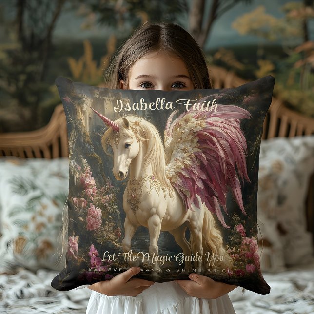 Pink Winged Unicorn Woodland Cushion (Creator Uploaded)
