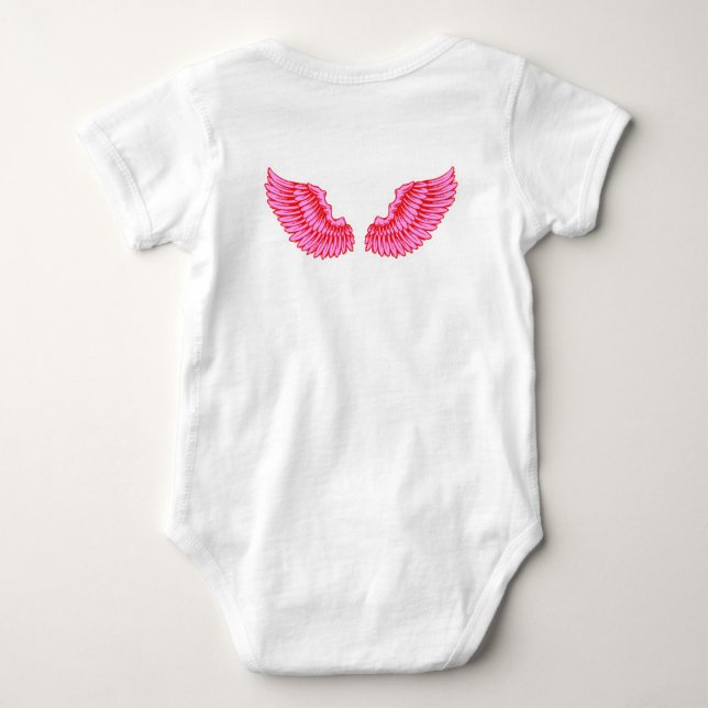 Pink Wings Baby Bodysuit (Back)