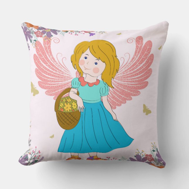 Pink Wings Decorative Pillow (Front)