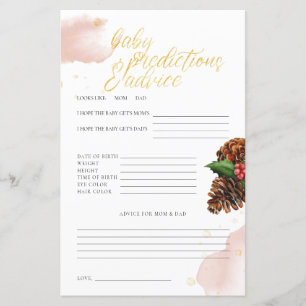 Pink Winter Baby Shower Baby Predictions & Advice