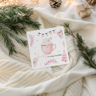Pink Winter Baby Shower Napkin