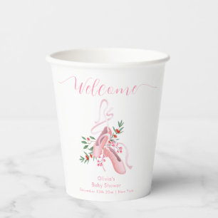 Pink Winter Ballerina Tutu Baby Shower Welcome  Paper Cups