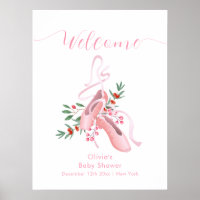 Pink Winter Ballerina Tutu Baby Shower Welcome 