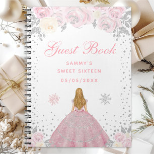 Pink Winter Blonde Hair Princess Sweet Sixteen Notebook