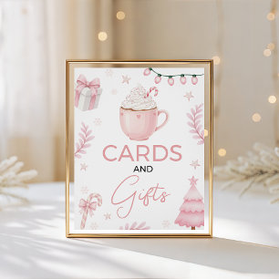 Pink Winter Cards and Gifts Baby Shower Sign