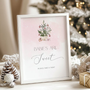 Pink winter Christmas Babies are sweet Poster