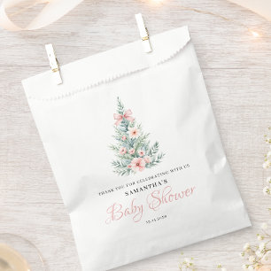 Pink Winter Christmas Girl Baby Shower Favour Bag