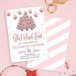 Pink Winter Christmas Trees Birthday Party Invitation<br><div class="desc">Pink Winter Christmas Trees Birthday Party Invitation</div>