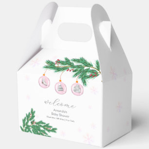 Pink Winter Clothes Ornaments Baby Shower Welcome Favour Box