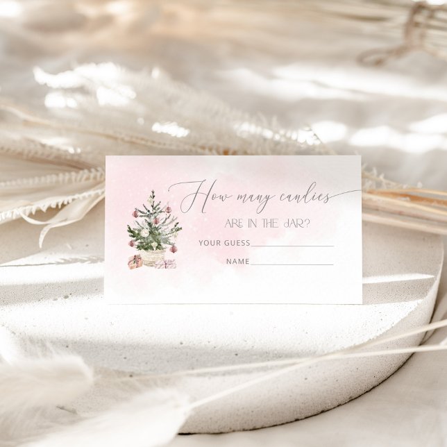 Pink winter guess how many candies card (Creator Uploaded)