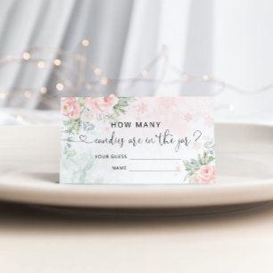 Pink winter guess how many candies card