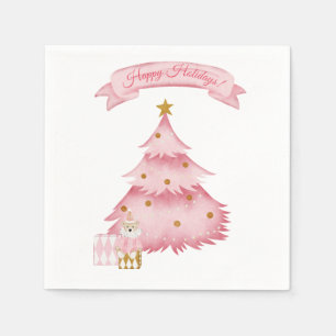 Pink winter holidays kids  holiday  napkin