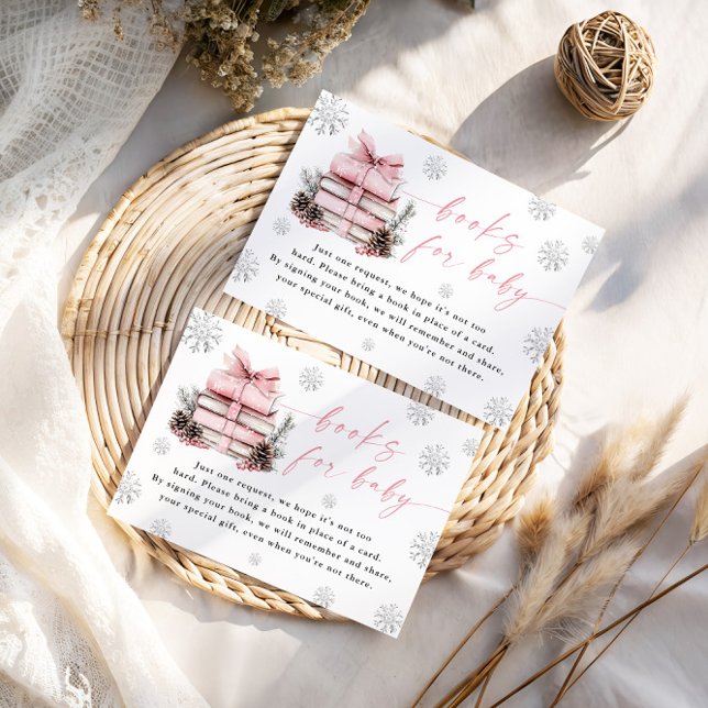 Pink Winter New Chapter Begins Books For Baby Card (Creator Uploaded)