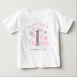 Pink Winter Onederland Baby Girl 1st Birthday Baby T-Shirt<br><div class="desc">Pink Snowflakes Baby Girl First Christmas Baby holiday T-shirt</div>