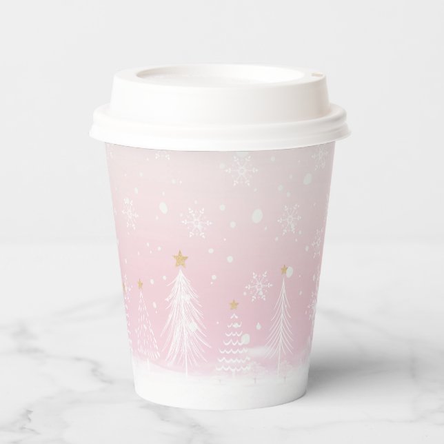 Pink Winter Paper cup (Front)