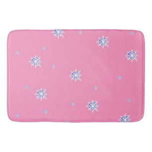 Pink Winter Snowflakes    Bath Mat