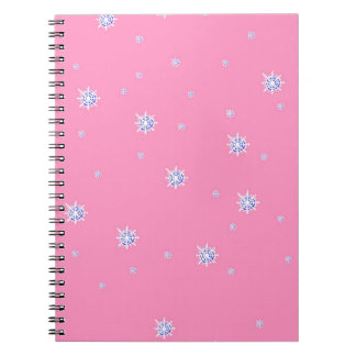 Pink Winter Snowflakes  Notebook