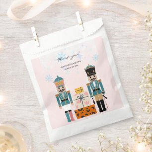 Pink Winter Snowflakes Nutcracker Baby Shower Favour Bag