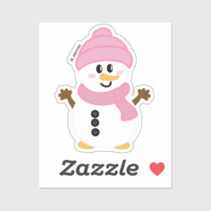 Pink Winter Snowman