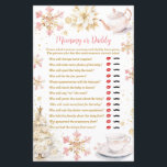 Pink Winter Tea Party Baby Shower Mummy or Daddy<br><div class="desc">Baby Is Brewing Pink Winter Tea Party Baby Shower Mummy or Daddy Game</div>