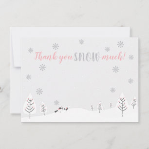 Pink Winter Wonderland - Thank you note card