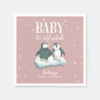 Pink Winter Wonderland Theme Penguin Baby Shower