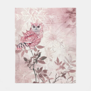 Pink winter woodland modern Baby Fleece Blanket